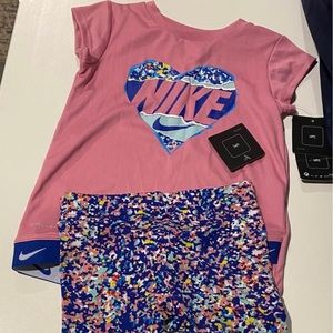 Toddler girl matching tights suit